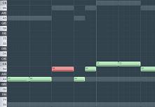 Example of a Piano Roll View - using FL Studio